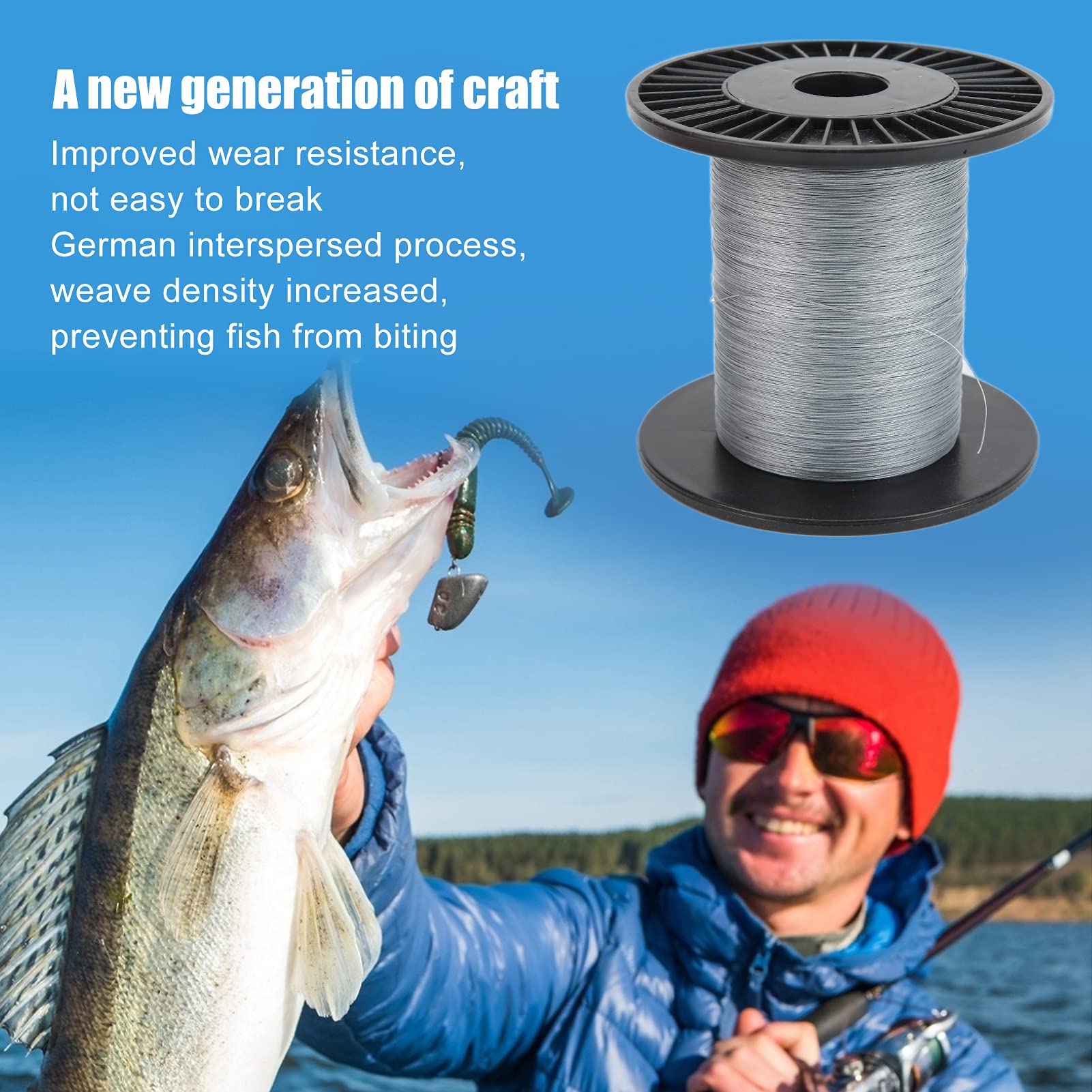Super Strong Tensile Force PE Braided Fishing Line, Braided Fishing Line, 8 Strands Abrasion Resistant PE Fishing Line for Bass Trout for Water Fishing (Grey) Sports & Outdoors