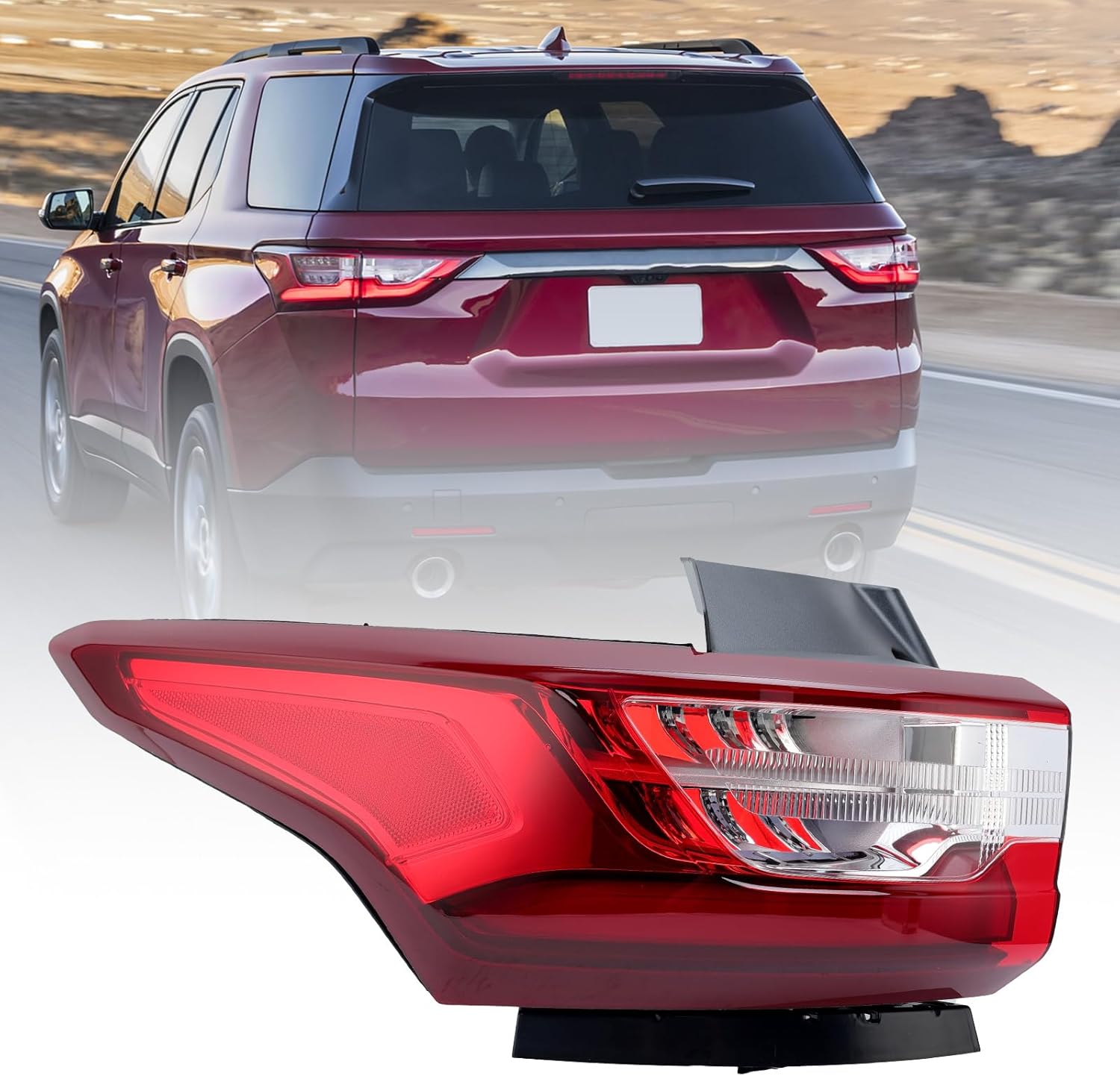 LED Outer Tail Light Compatible with 2018 2019 2020 Chevy Traverse 84618033 GM2804130 Driver Side (Left)