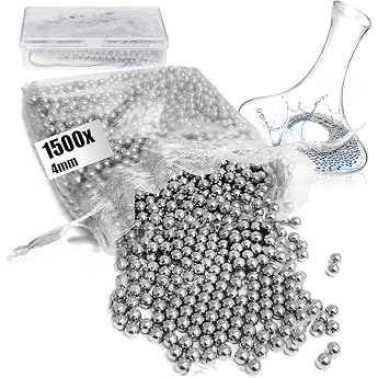 com-four  1500 x Stainless Steel Cleaning Beads with Box - Cleaning Balls