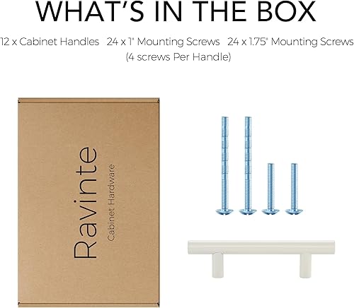 Miniatura 83 de Ravinte - 30 manijas de acero inoxidable para armario de cocina, 5 pulgadas de largo, agujero de 3 pulgadas, rosado