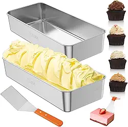 Forma de pão de 3 peças, formas retangulares antiaderentes de aço inoxidável, estrutura de longa duração, altura aumentada, fácil de limpar para pão, bolo de carne, lasanha, bolo, 32 × 14 x