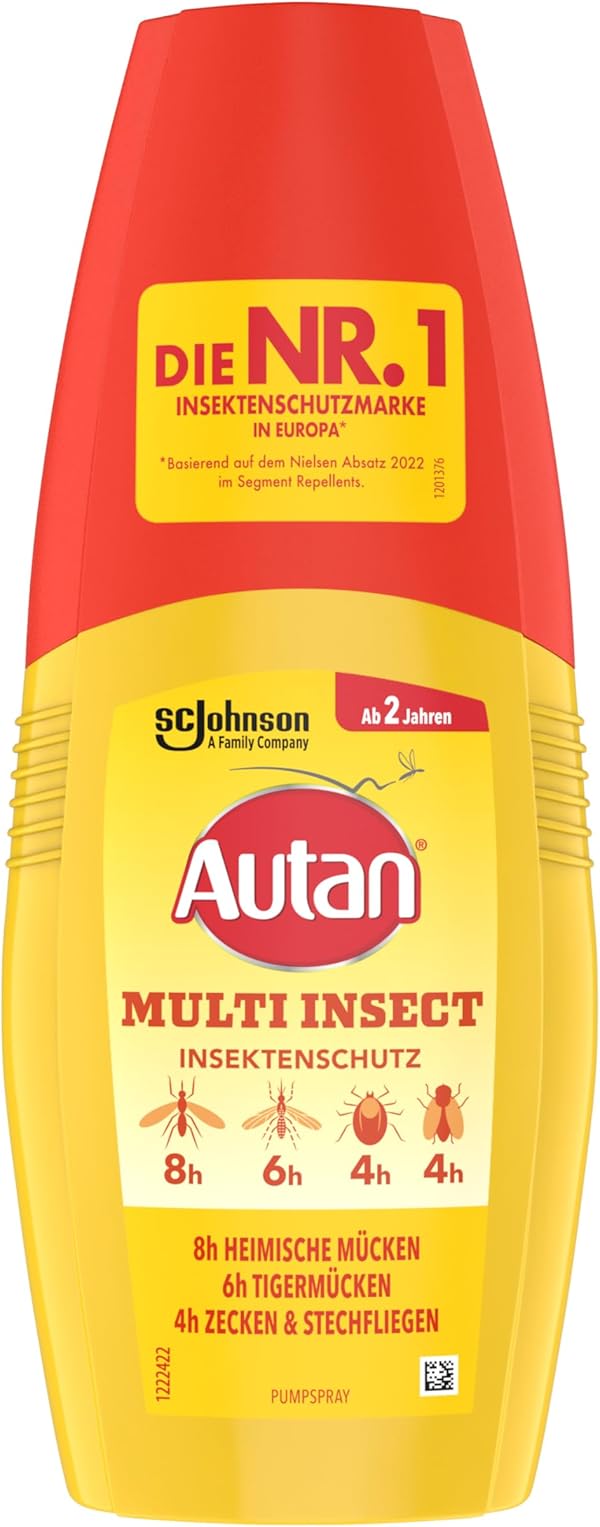 Autan Multi Insect Pumpspray, Multi-Insektenschutz vor Mücken, Stechfliegen und Zecken, Travel Essentials, 1er Pack (1 x 100 ml)