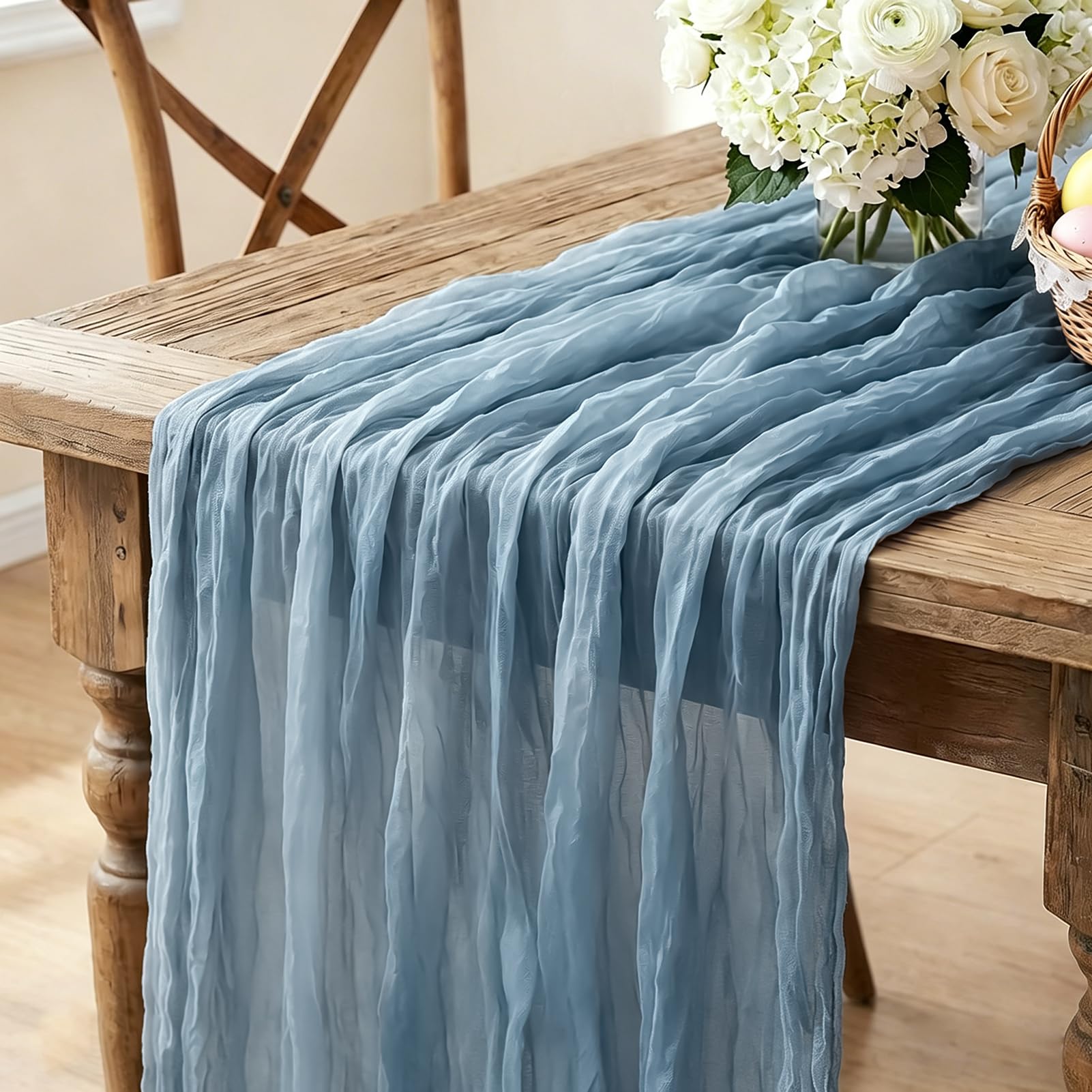 Pink Cheesecloth Table Runner - 10FT Boho Decor -13