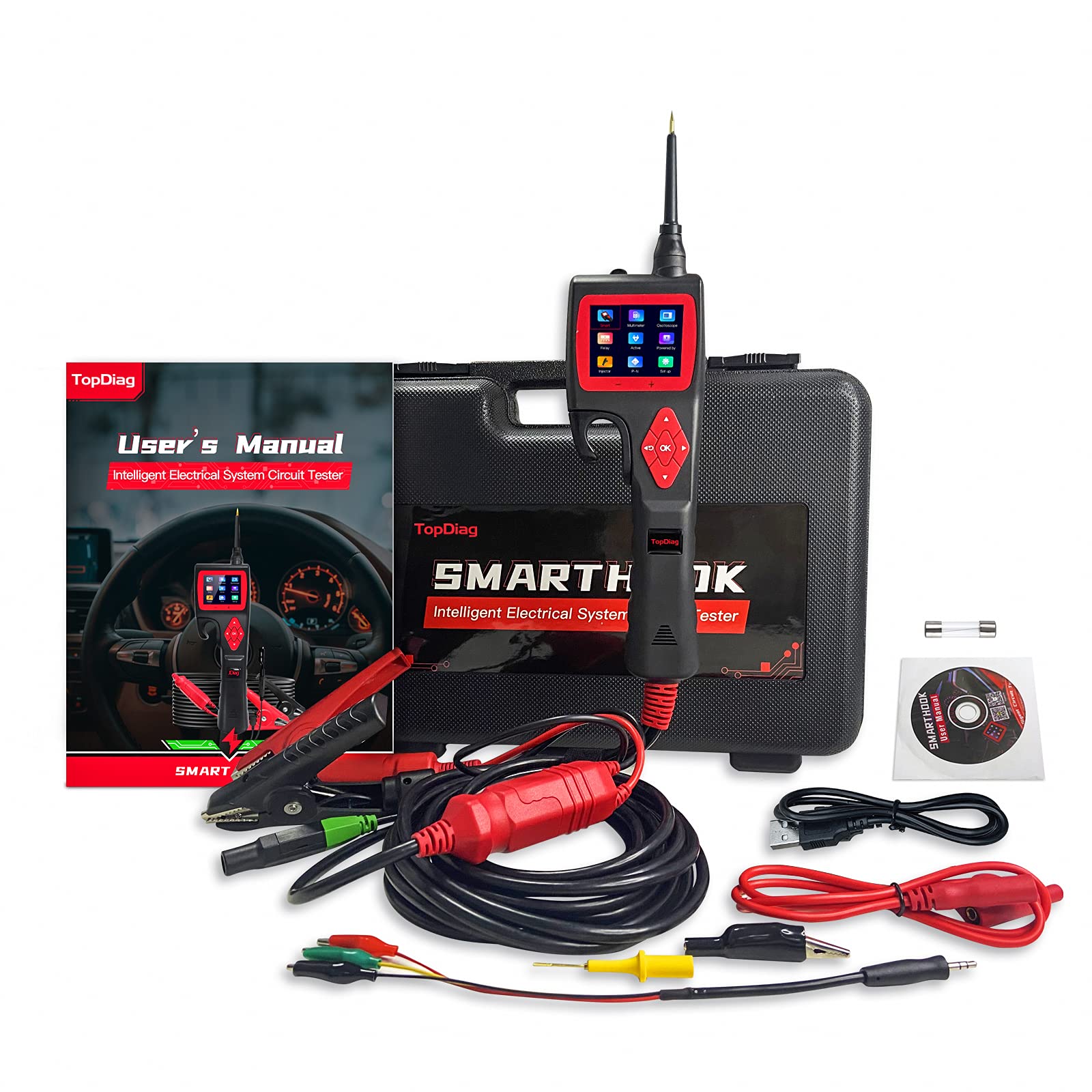 9-30v Car Circuit Tester 12V 24V Power Circuit Probe Kit Automobile Relay TesterDigital Multimeter Oscilloscope&Injector Test Tool Diode Tester Voltage Detector for Truck Marine Motorcycle Boat