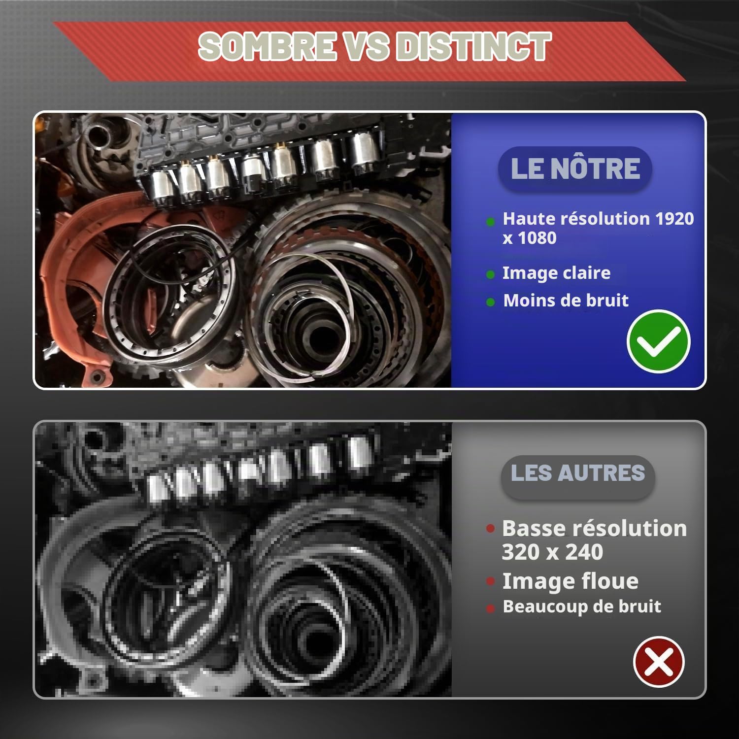 Autel MaxiVideo MV108S Caméra Inspection Numérique, Étanche IP67