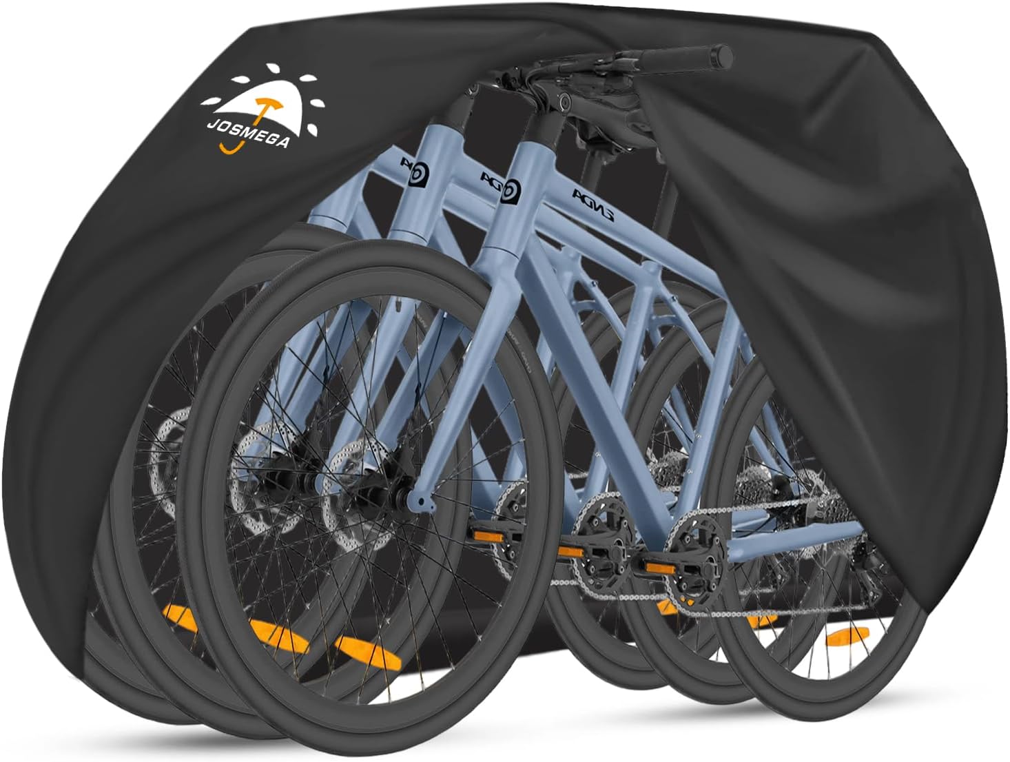 Bike Cover | 800D Heavy Duty Oxford | Double Needle Stitching | PU Waterproof | Back Seam Tape | Outdoor Windproof | Adjustable Webbing Buckle | Bottom Elastic Band | (Black, L - 3 Bike)