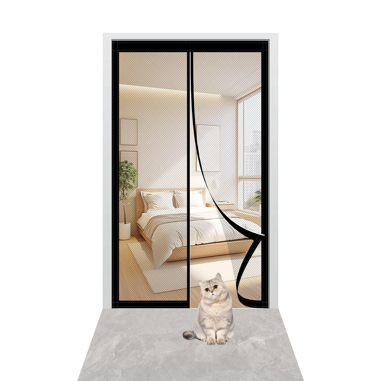 Moustiquaire pour porte de balcon 89 x 294 cm contre les moustiques