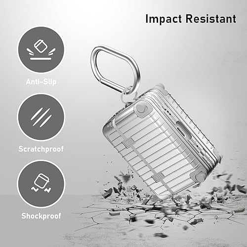 Miniatura 3 de KOREDA - Funda rígida para AirPods Pro 2, diseño de maleta divertida y bonita para Airpods Pro de 2 generación1 generación (202320222019) con kit de