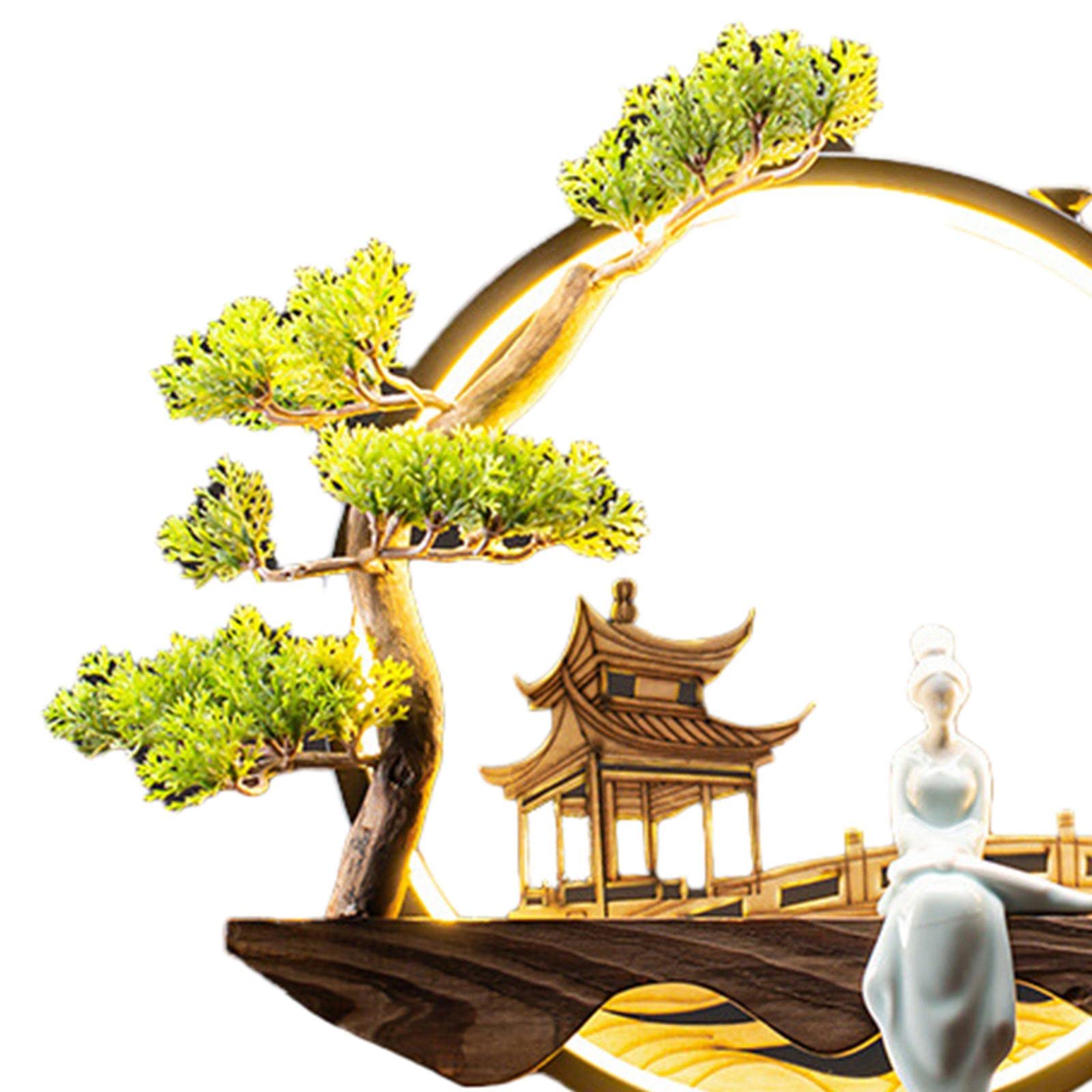 perfk LED-Lampe Rückfluss-Räucherstäbchen-Brenner im traditionellen chinesischen Stil, Figur, Rückfluss-Brunnen, Landschaftsdekor, Handwerk, Stil I