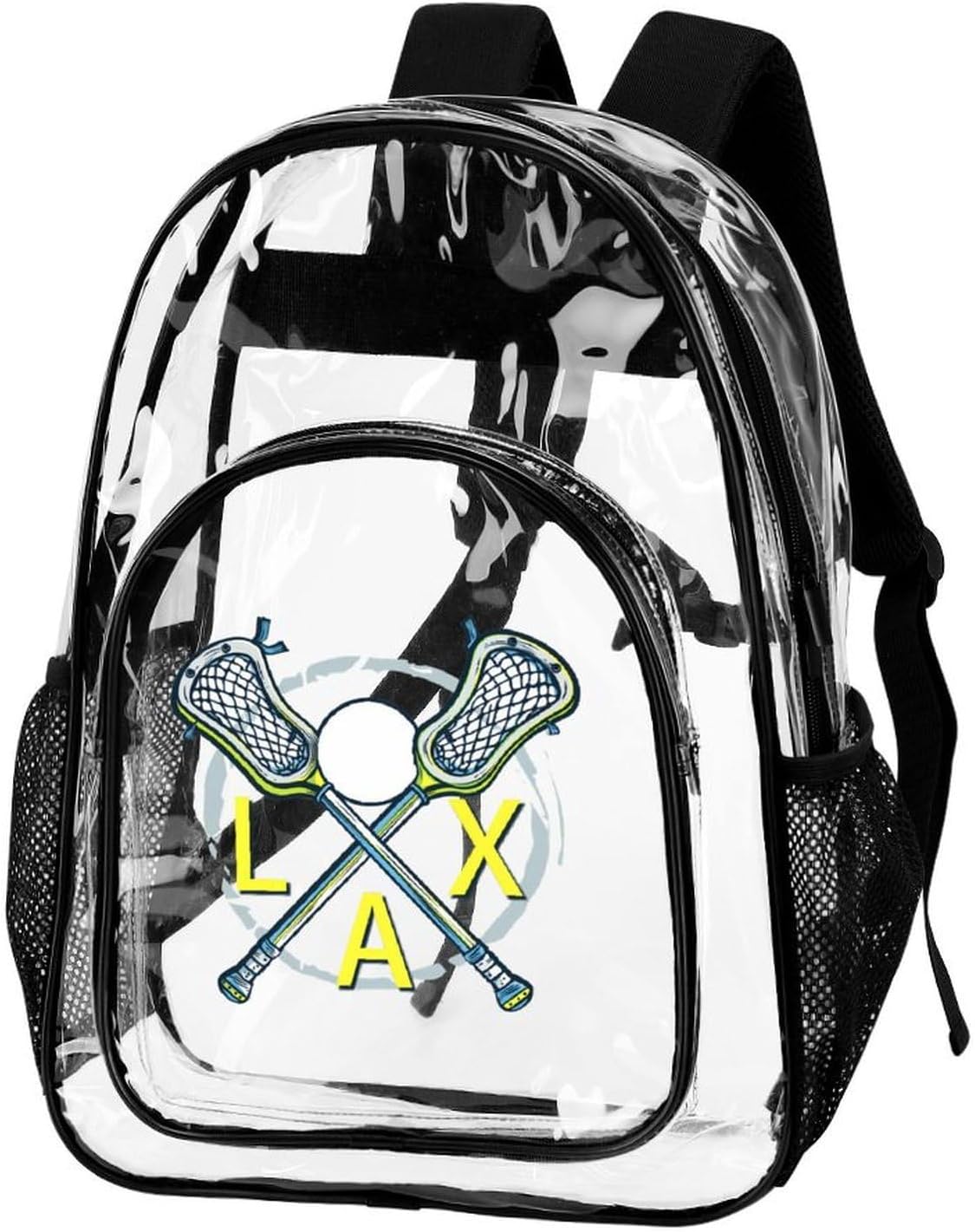 Lacrosse Relax Clear Backpack Transparent Shoulder Bag | Heavy Duty Back Pack Water-Resistant PVC Plastic