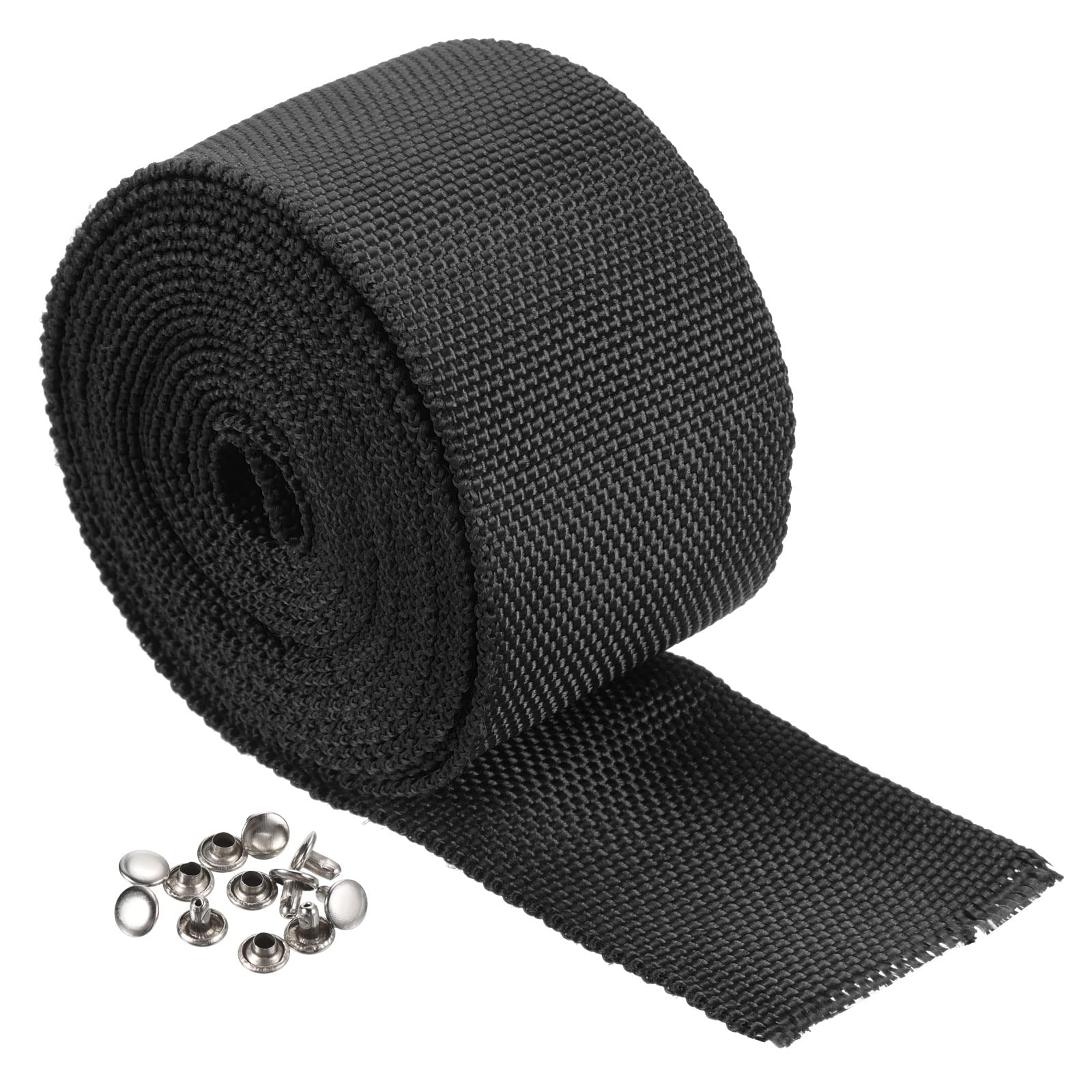 PATIKIL Winch Rope Protector 3m/9.84ft, Polyester Protective Sleeve with Buckle Universal for 4.5cm/1.77in Width Cable Line, Black