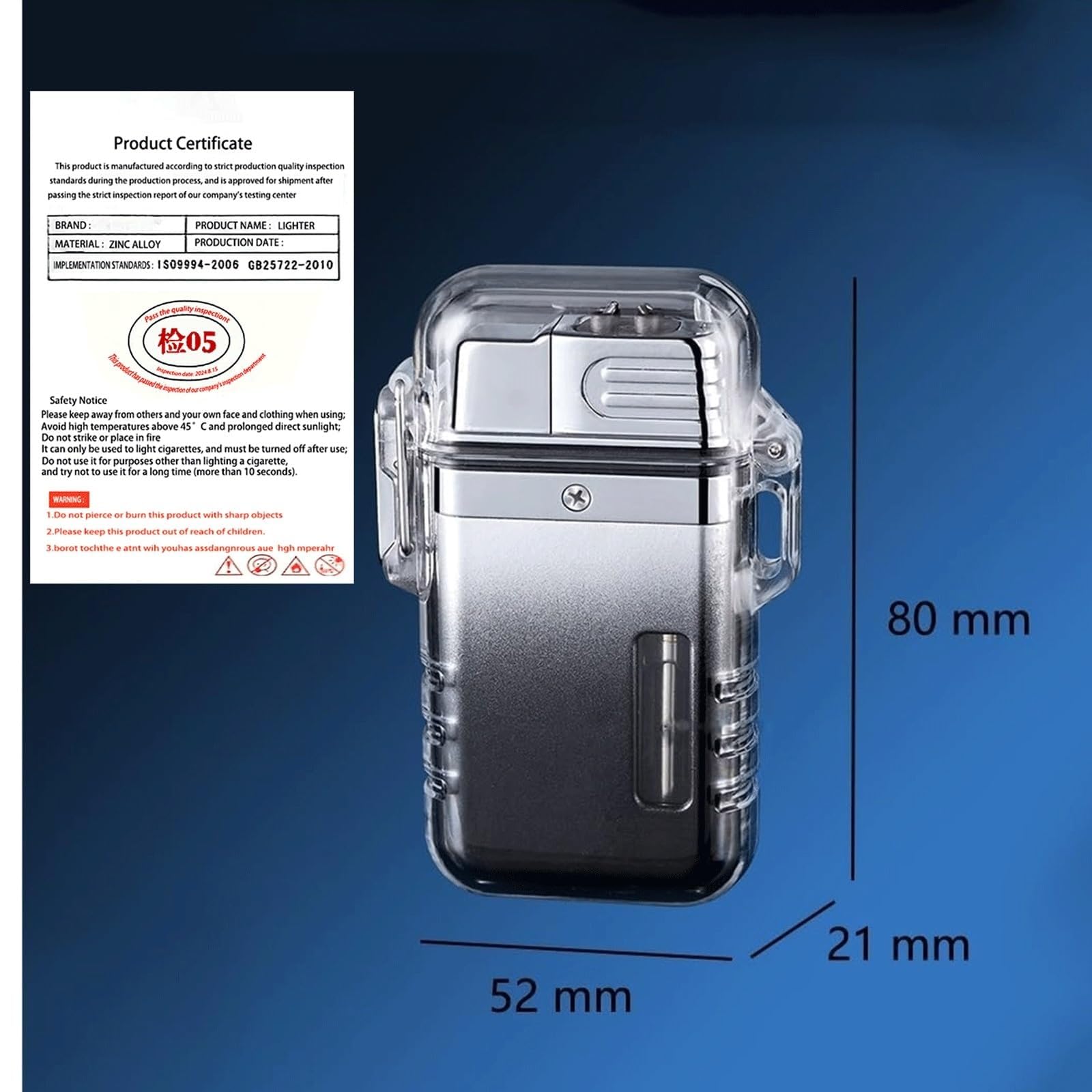 Briquet à double usage - Coupe-vent classique - Avec rabat - Multifonction - Portable - Cadeau pour homme - Idéal pour le camping, les cigares, l'allumage du feu
