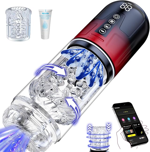 BIRDSTYLER Masturbator mit 9 Modi (Teleskop, Rotation, Saug, Vibration) | Masturbieren für männer mit Wechselhülle, 12s Vakuum-Saugpumpe, Zungensimulation & Wassermassage, App-Steuerung