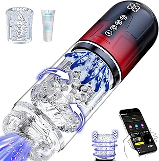 BIRDSTYLER Masturbeuse Homme avec Manchon Amovible, Sextoy Homme contrôlé par App et Pompe à Pénis, 9 Modes (Télescopique, Rotation, Succion, Vibration), Vaginette Ultra-Réaliste, Massage Aquatique