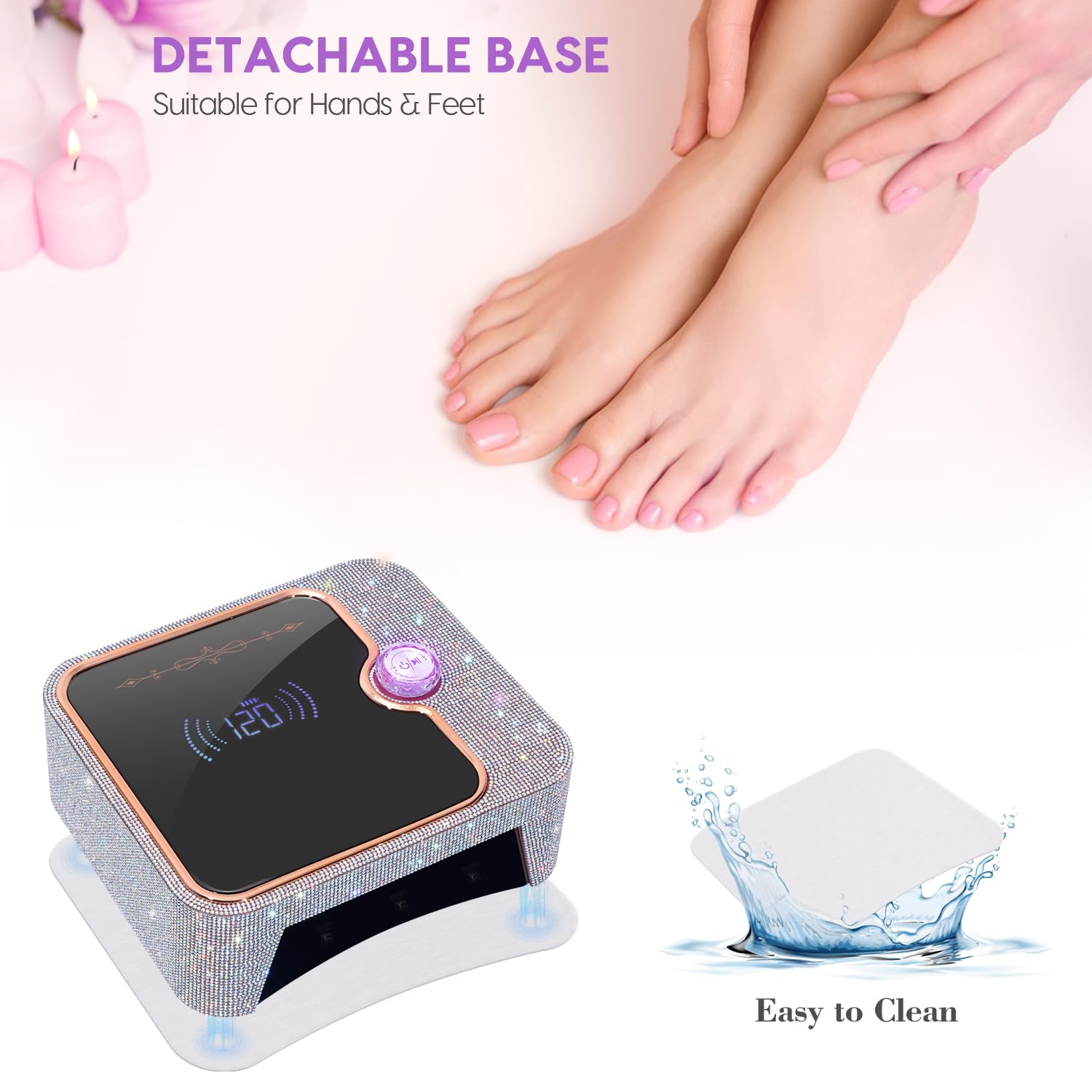 Lámpara Ultravioleta de Uñas, Recargable, Lámpara de Curado de Secado Rápido de Uñas, Lámpara Ultravioleta de Esmalte de Uñas de gel, Adecuada para Salones y Hogare