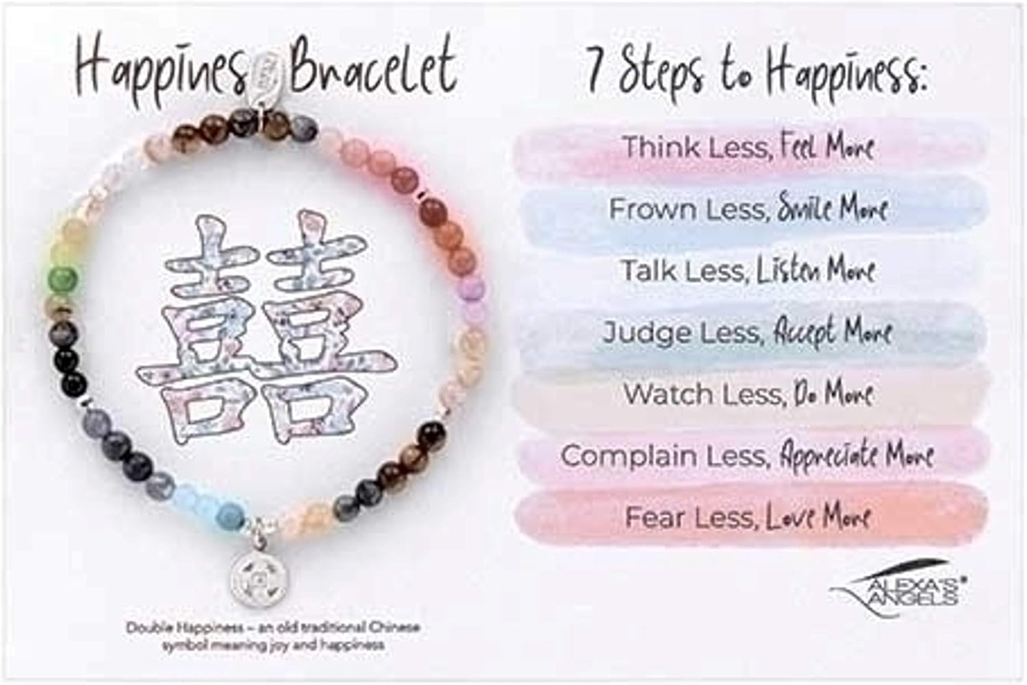 Roman 7-inch Sterling Silver Happiness Bracelet Stretch Carded - Image 2