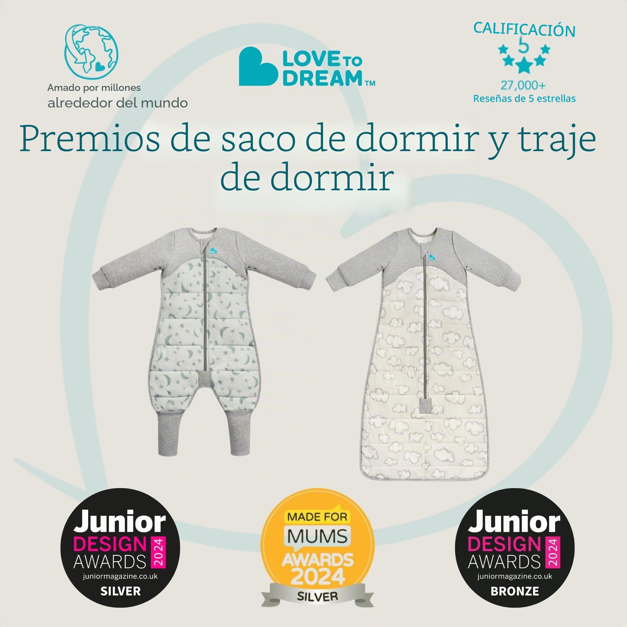 Love To Dream Saco de Dormir con pies, 24-36 Meses, edredón Integrado para temperaturas frías (16-20 °C), en Lugar de edredón, Pijama bebé Invierno, Saco de Dormir para bebé, Color Blanco