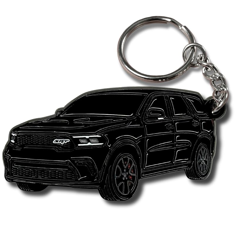 Chaveiro metálico Dodge Durango preto oficialmente licenciado FOUR WHEEL BEAST para modelos RT, SRT, SXT, Citadel e GT