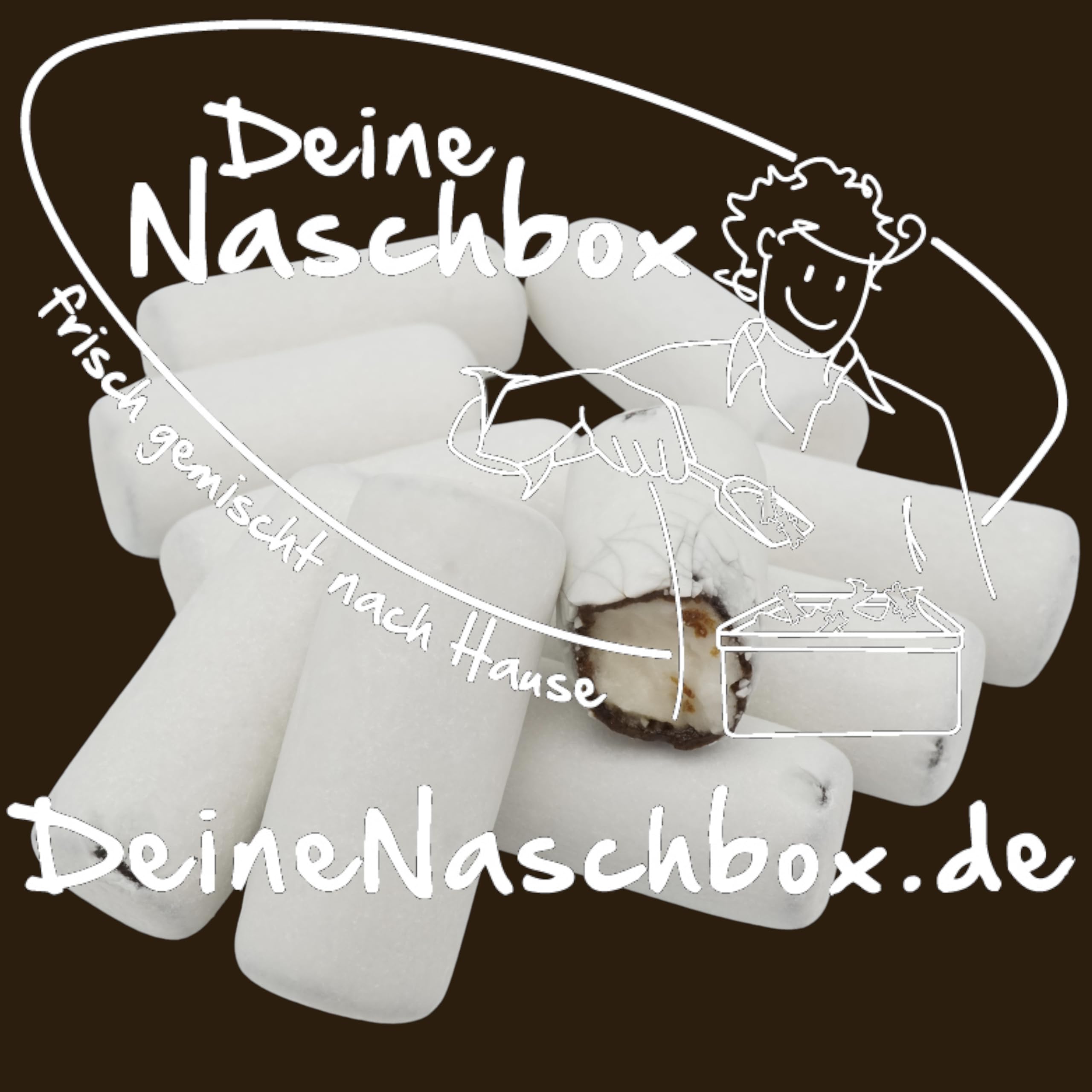 Deine Naschbox | Anis-Lakritz-Stäbchen | 3kg Mega Pot | XXL Großpackung - Kreide Look - Geschenk zum Schulbeginn - Weiß dragiertes Lakritz Konfekt