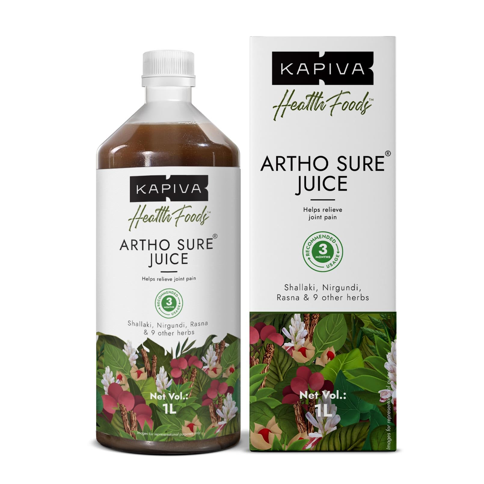 Kapiva Ayurveda Artho Sure Juice, 1 Liter | Joint Pain Relief | Ashwagandha, Rasna, Kutki, Guduchi And Other Herbs