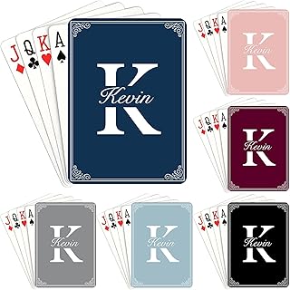 Custom Monogram Playing Cards with Name Personalized Initial Standard Pl...