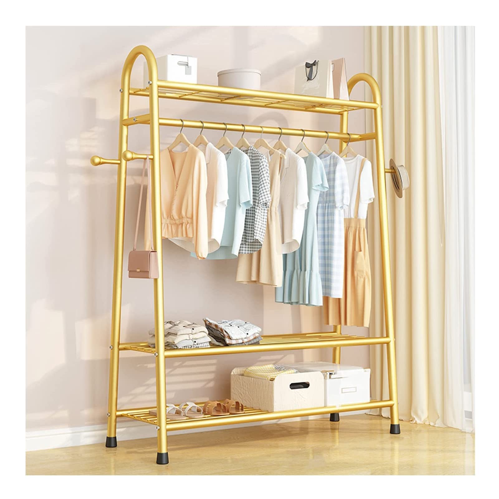 Garment Rail Heavy Duty Coat Racks Freestanding Metal Garment Clothes Dress