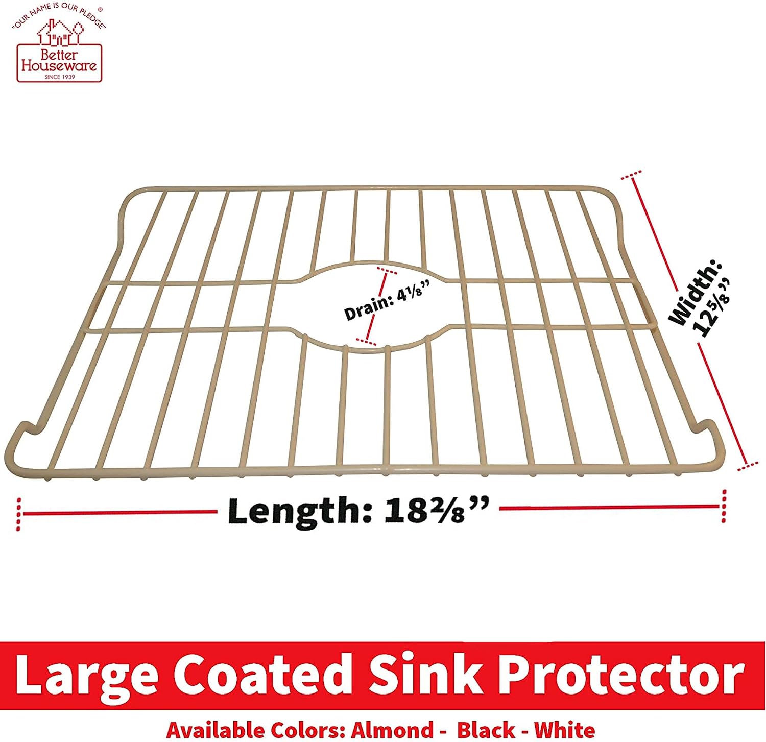 Better Houseware Sink Protector Grid Stainless Steel (Almond, 2 Pack)