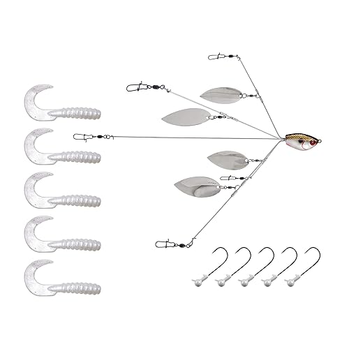 Yum Lures Yumbrella Ultralight Flash Mob 5 Wire, White