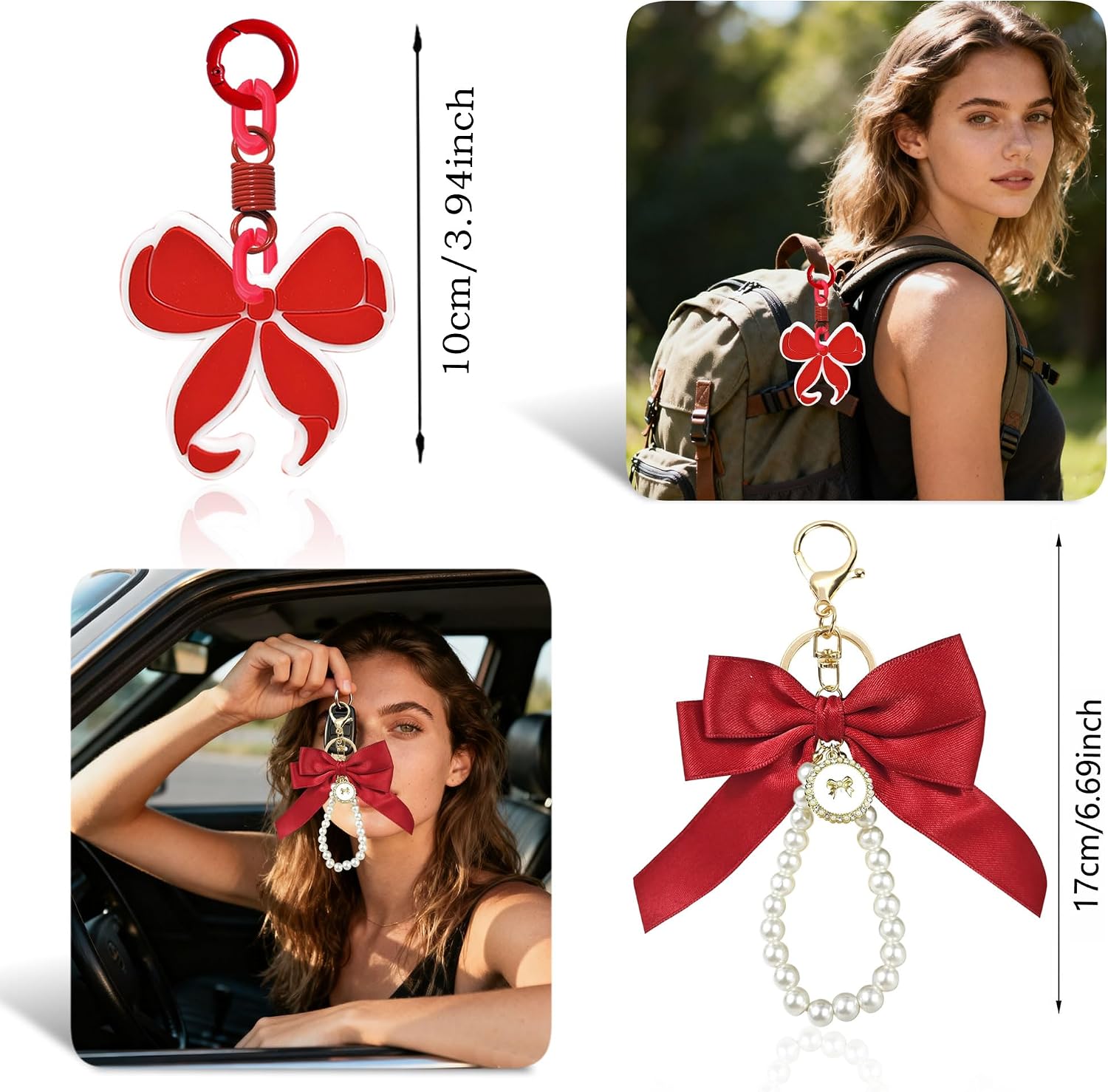 Tote Bag Decor Kit, Bow Pearl Bag Charms for YETI Camino & Bogg Bags image 5