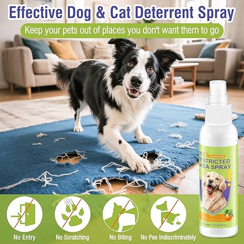 Miniatura 2 de Spray antimasticable para perros amargos, deja de masticar y lamer, corrector de orina, spray de entrenamiento para muebles, 4.1 fl oz (A)