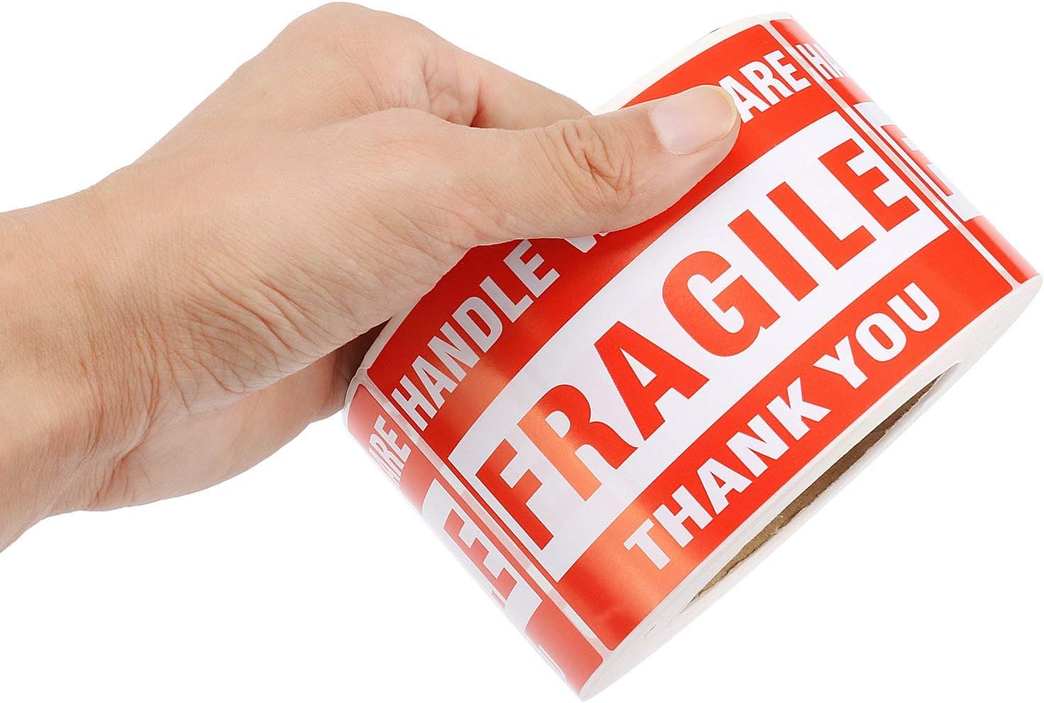 3" x 5" Fragile Stickers Handle with Care Warning Packing/Shipping Labels - Permanent Adhesive, 500 Labels/Roll (2 Rolls)