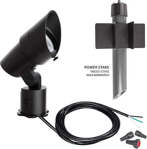 Miniatura 2 de WAC Iluminación de paisaje, LED de voltaje de línea de 120 V, luz de acento de tamaño mediano con ángulo de haz ajustable y control de brillo