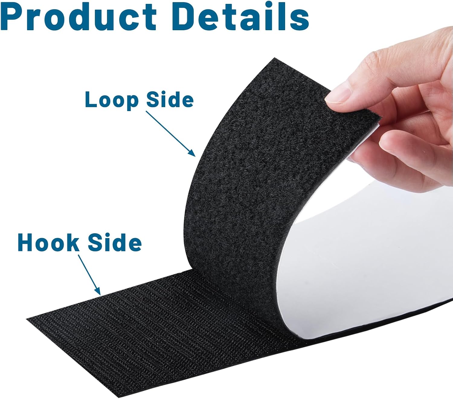 1 Inch x 16.5 Feet Hook and Loop Tape Roll, Self Adhesive Hook and Loop Tape, Nylon Heavy Duty Strips with Adhesive, Reusable Fastener for Home Organization, Wall Mounting and DIY Projects