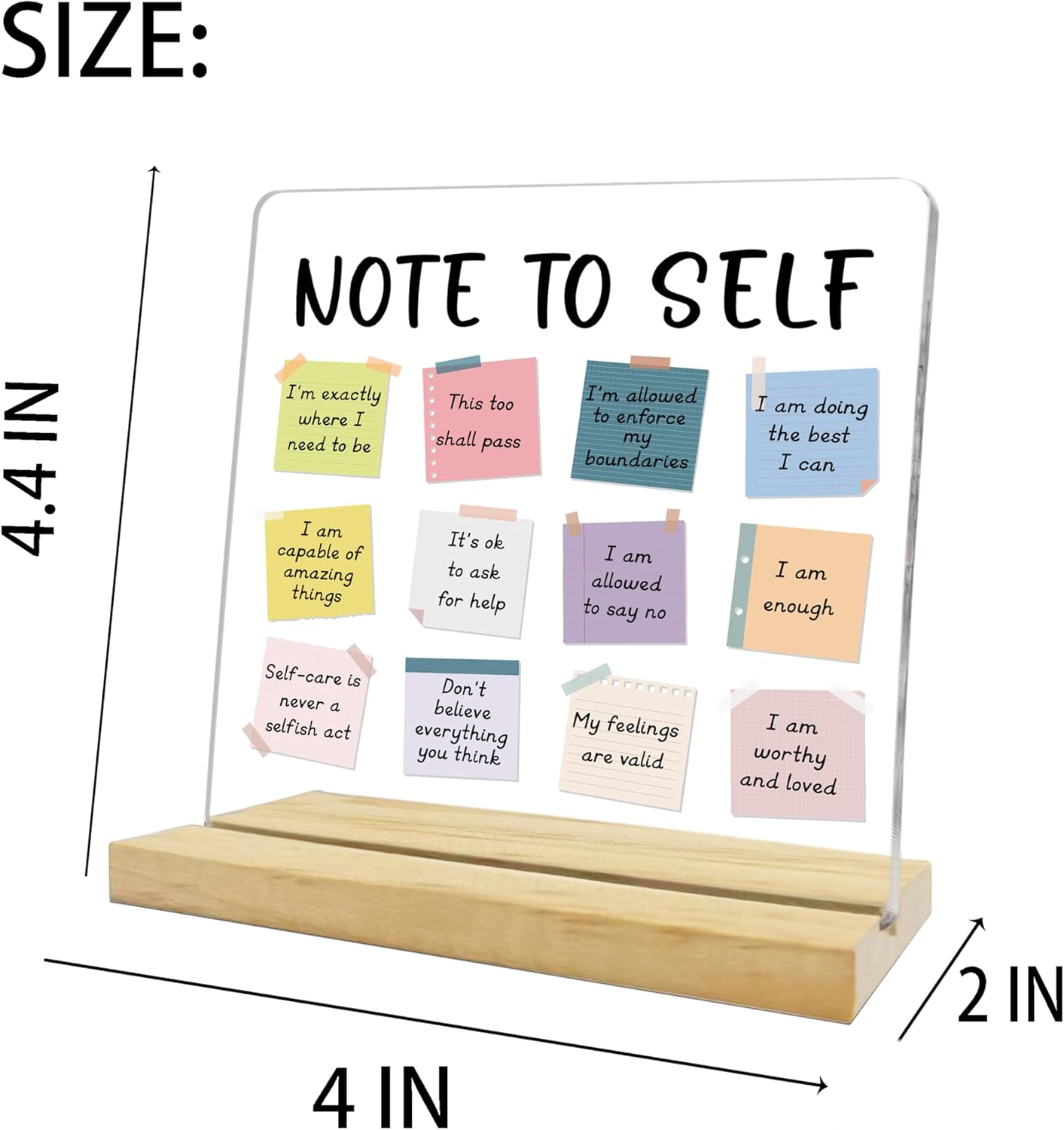 Mental Health Office Decor,Note to Self Acrylic Desk Sign, Inspirational Gifts for Women Friends, Students, Counselor, Coworker - Image 6
