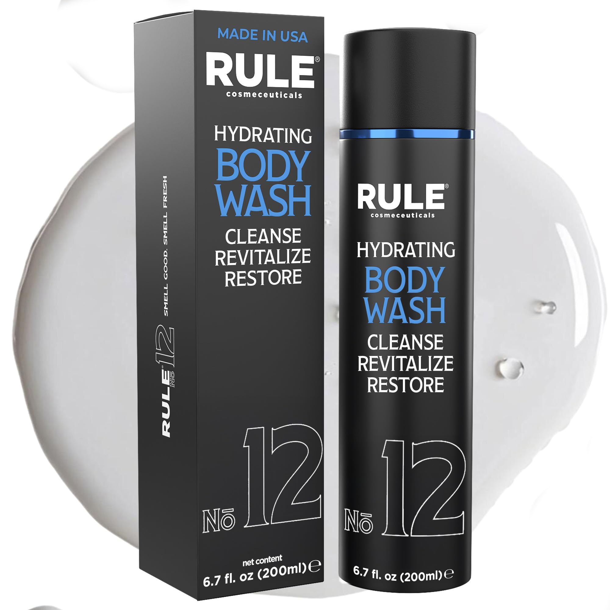 RULE COSMECEUTICALS - No.12 Body Wash, Shower Gel for Men with Shea Butter, Aloe Vera, Chamomile and Coconut Oil for Skin, Cleanse, Hydration,