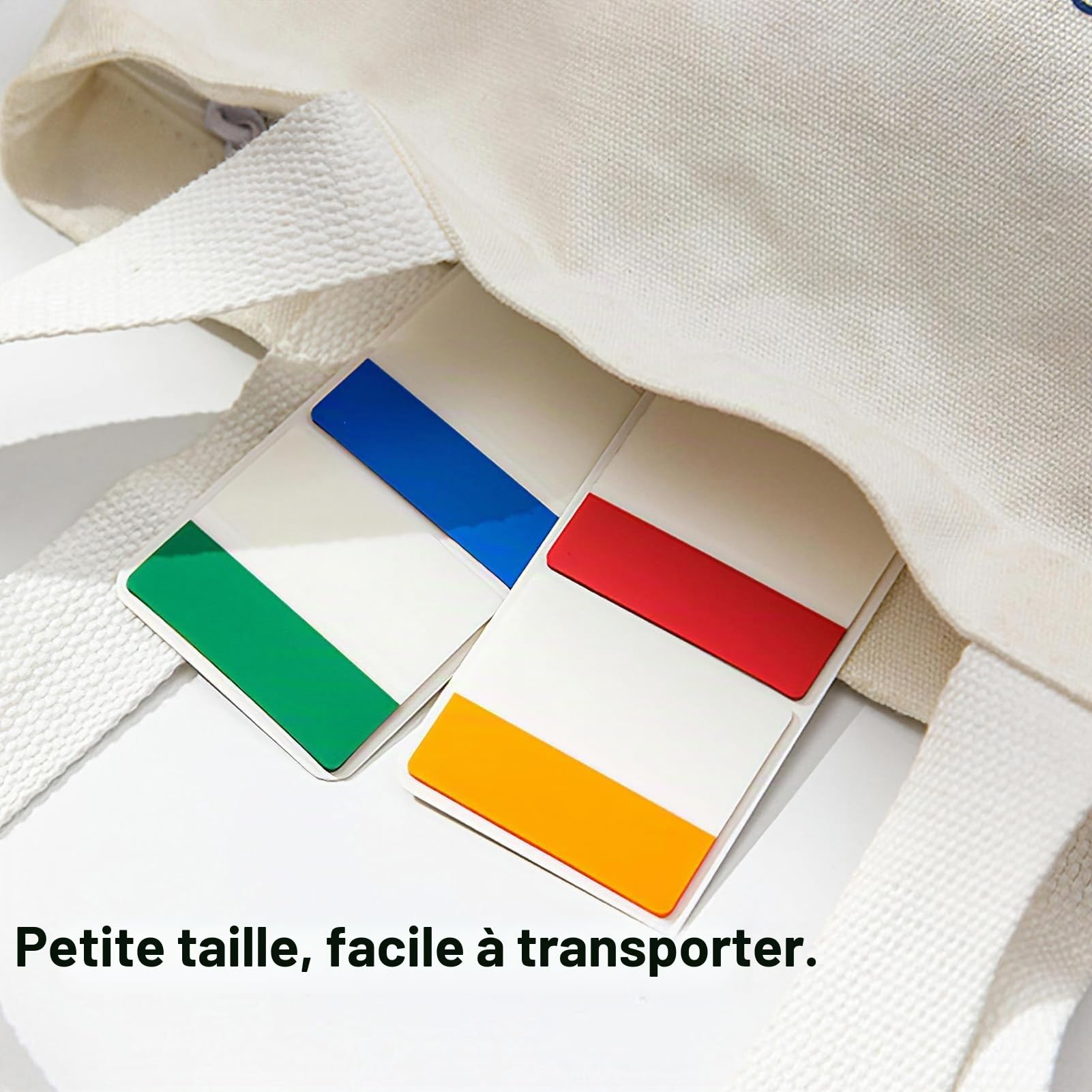 500 Onglets Index Collant, 400 5.1x4cm Marque Page Adhésif en 10 Couleurs und 100 petites Onglets, Autocollantes d'Index Étiquettes pour l'Apprentissage et l'Organisation
