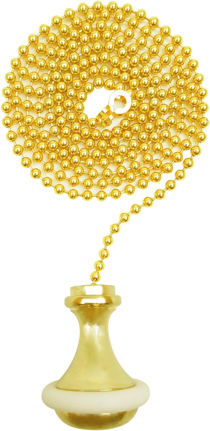 SFTlite Curtain Blind Cord Pull Cord Pull Blind Pull with Rubber Ring - Light Pull Chain Extension With Ball Chain 100cm Shower/Bathroom/Toilet Classic Light Pull Hanging Light/Fan Switch – Golden