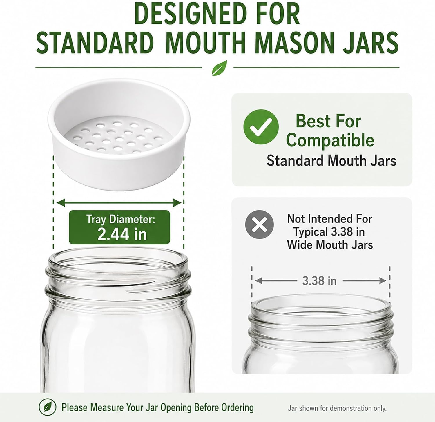 Microgreens Growing Trays for Standard Mouth Mason Jars, 4-Pack