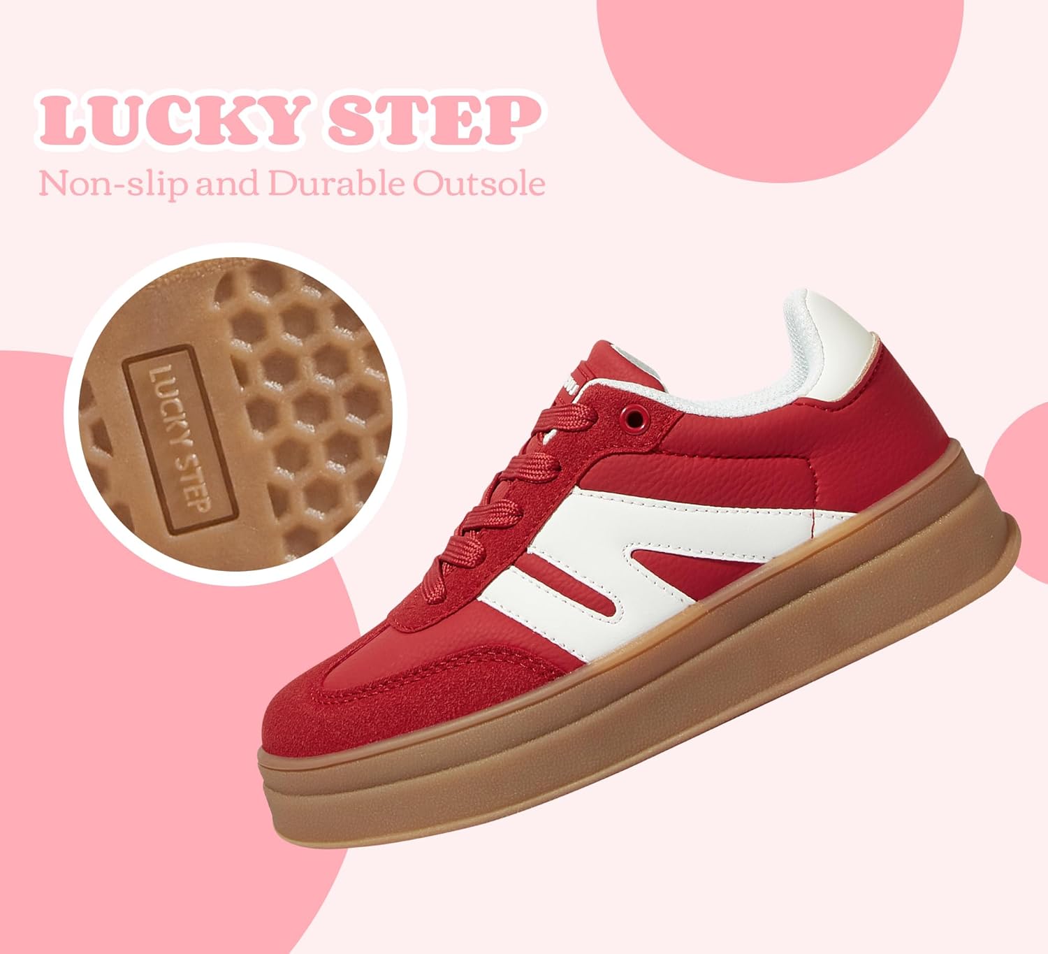 LUCKY STEP Boys Girls Platform Sneakers Fashion Casual Non Slip Walking Shoes Classic Retro Tennis Sneaker for Big Kids - Image 7