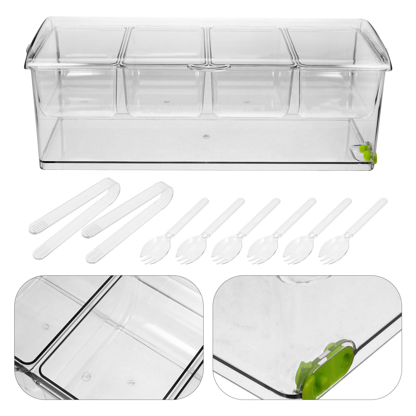 Boîte de Conservation des Aliments à Quatre Compartiments en Pet Couvercle