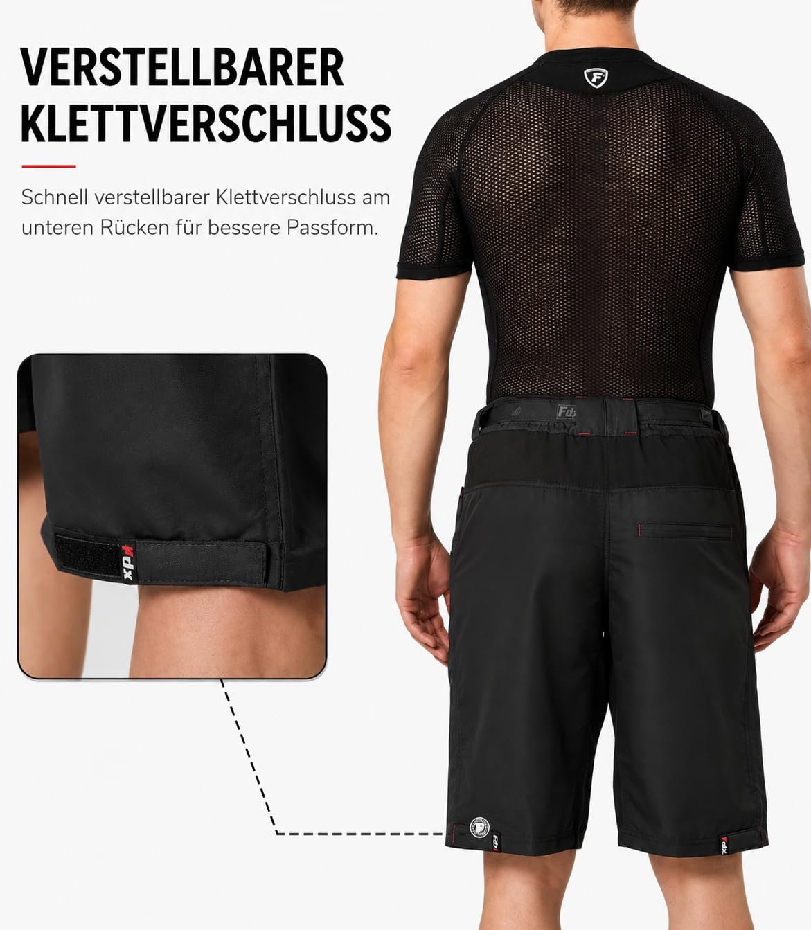 FDX MTB Hose Herren Radhose Mountainbike Hose Herausnehmbarem Innenpolster