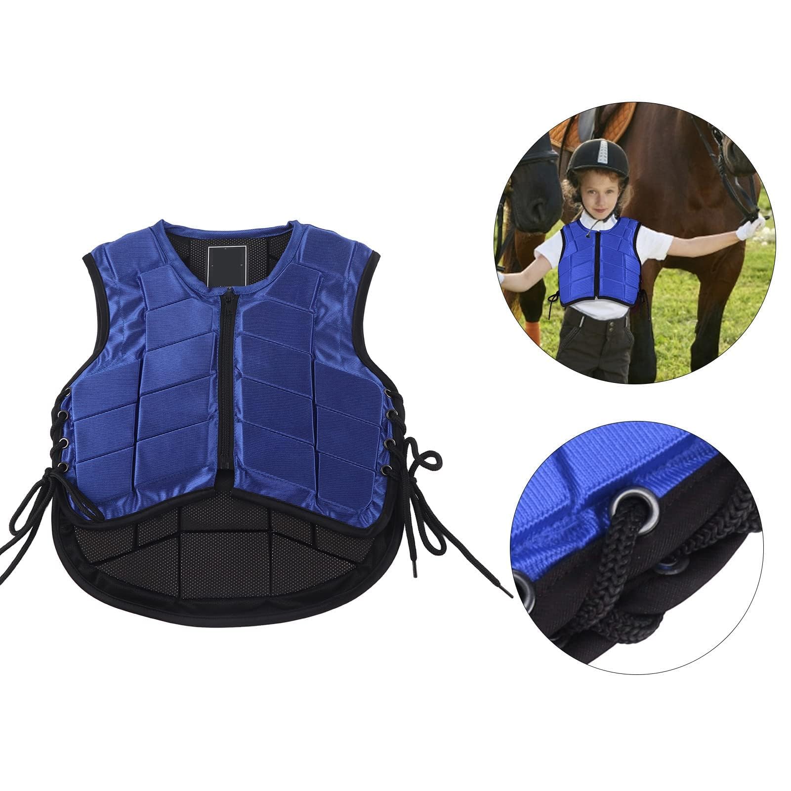 Cyrank Gilet Equestre per Bambini, Gilet Protettivo Equestre Imbottito in Schiuma di Nylon