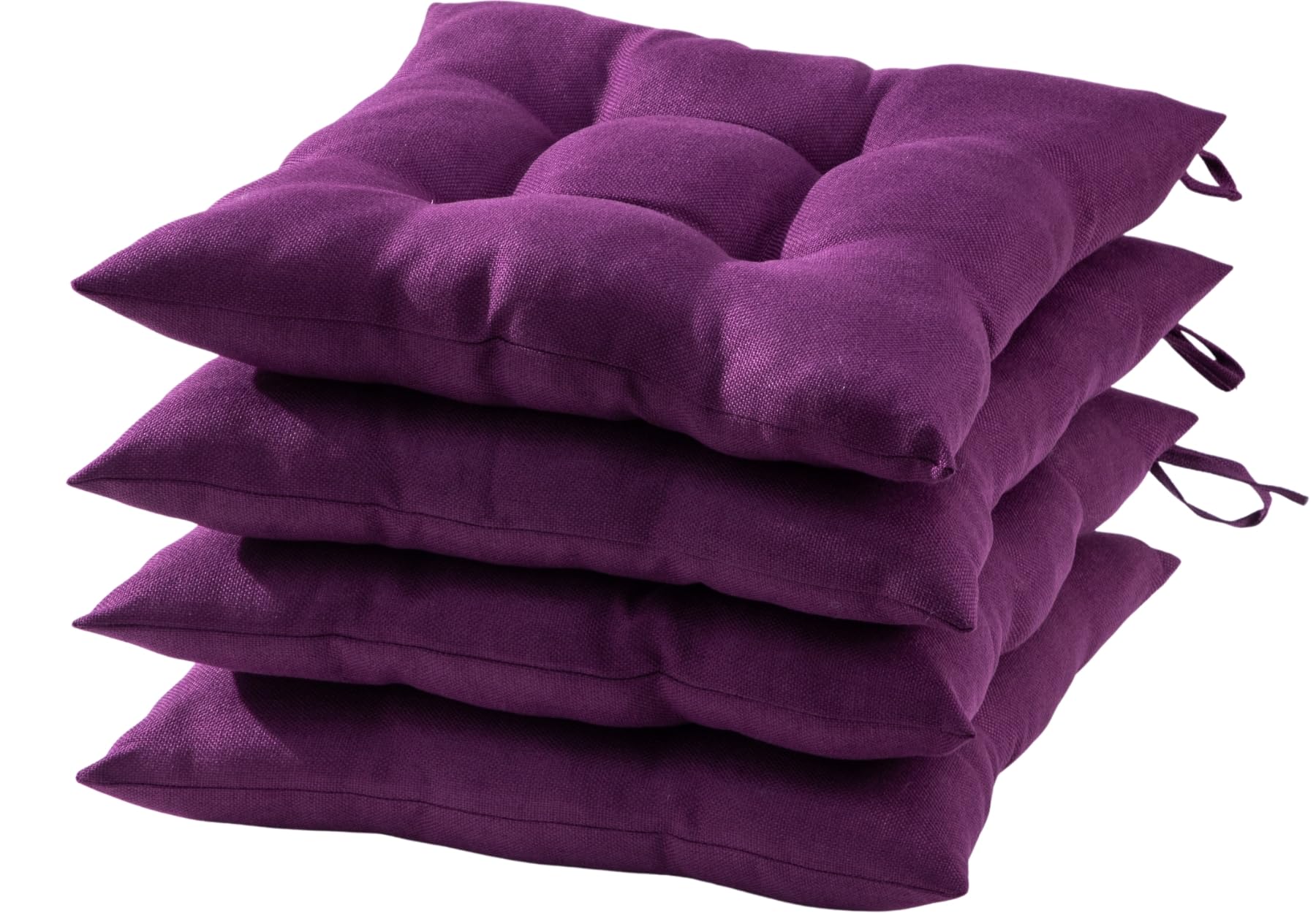 HAMO Seat Pad Cushions for Dining Chairs Set of 4, 40x40 cm, 16x16 inches (Purple)