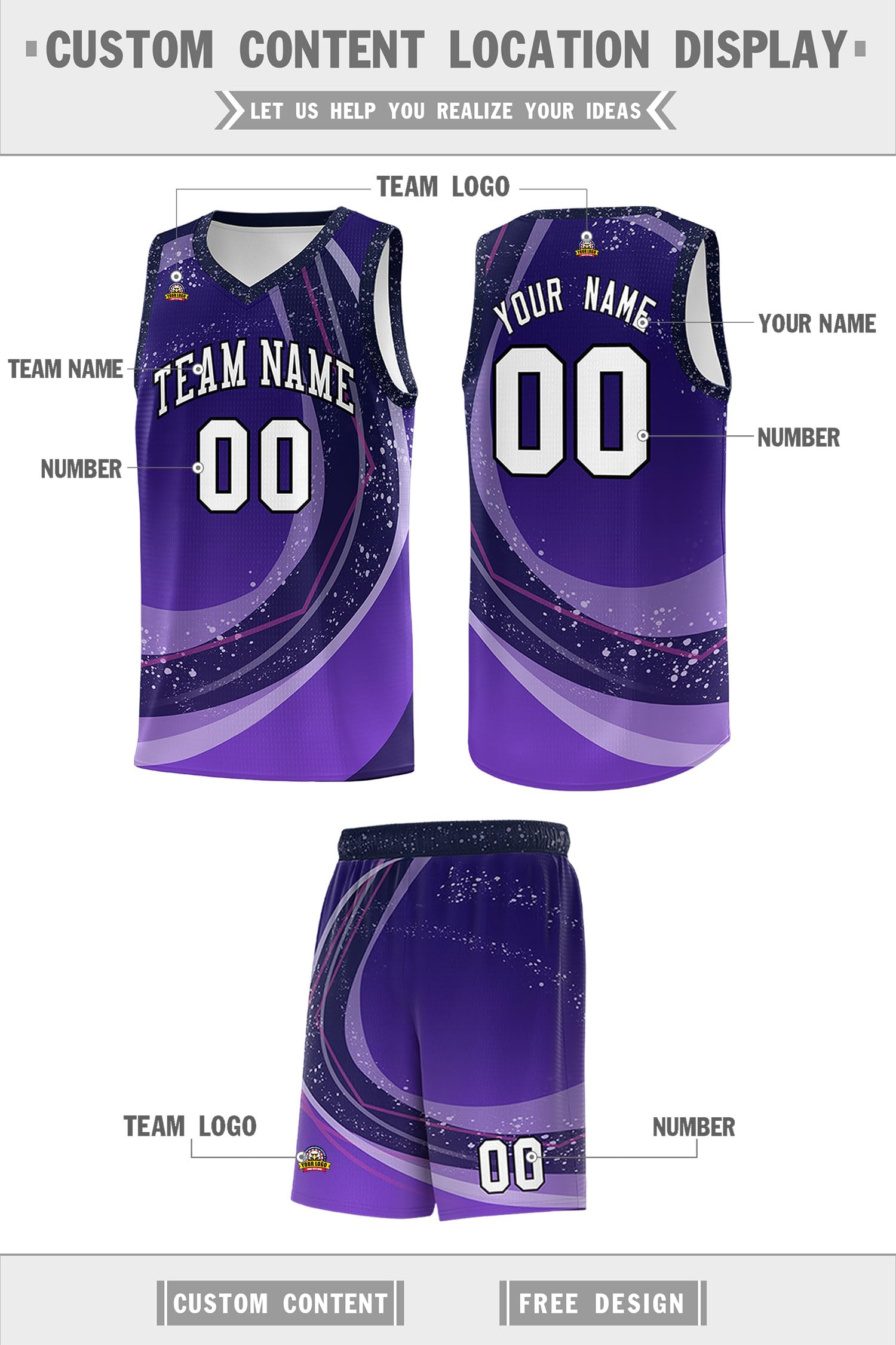 Custom Basketball Jersey -Personalized Team Name Number Customize Sports Uniform for Men Women Youth