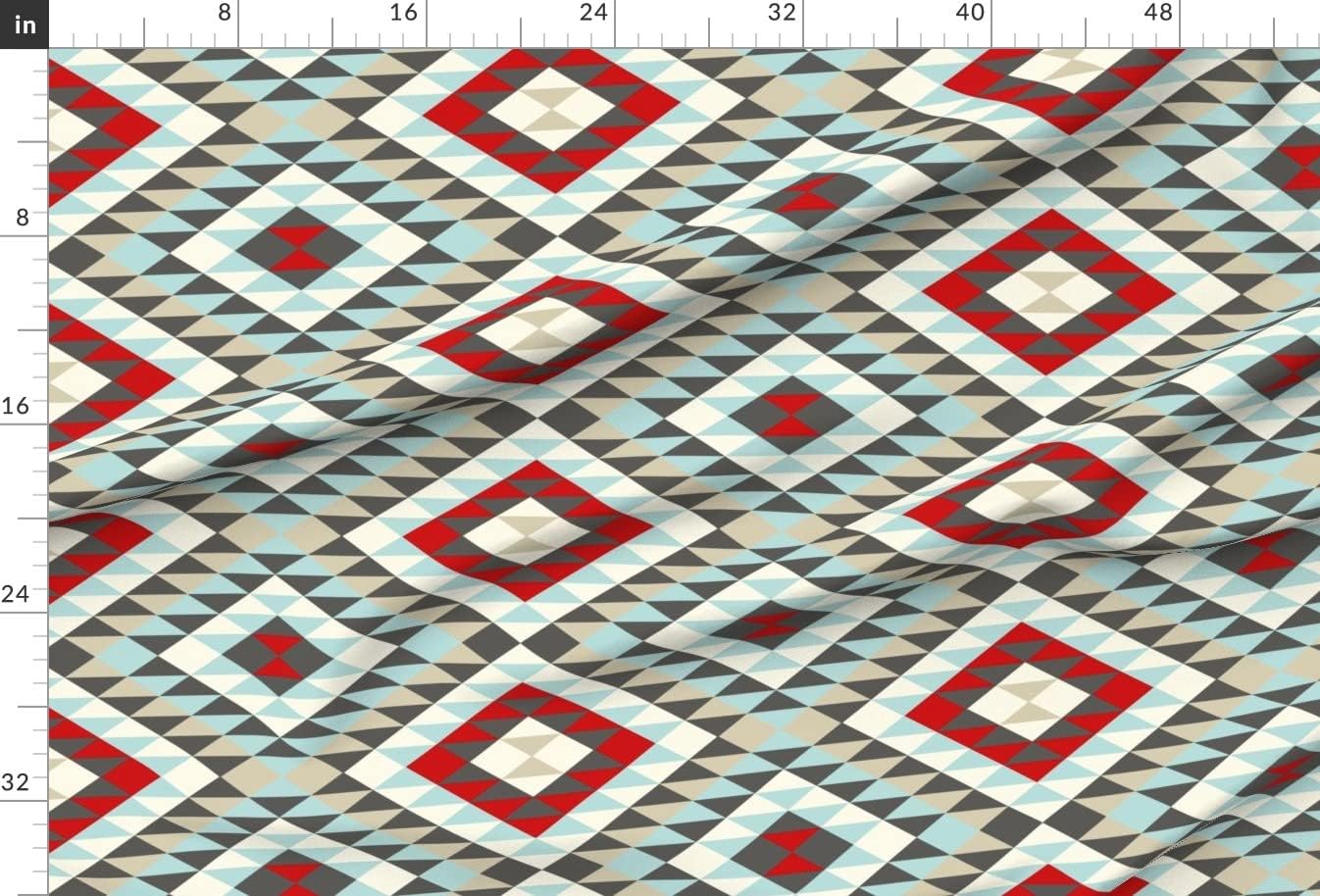 Spoonflower Fabric - West Star Southwest Southwestern Triangles Diamonds Geometric Printed on Minky Fabric by The Yard - Sewing Baby Blankets Quilt Backing Plush