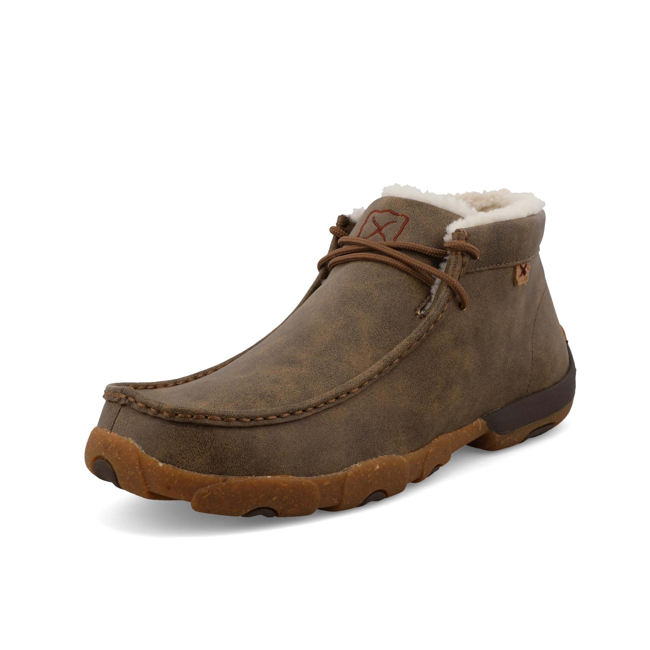 Twisted X Men's Chukka Driving Moc, Moc Toe, Bomber &amp; Fur Lining, 9.5 M