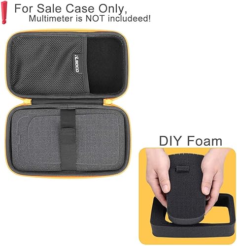 Miniatura 2 de RLSOCO Funda de transporte para multímetro digital Fluke 15B+17B+117107115116101179106113177114178233 y más - cremallera amarilla (con espuma de