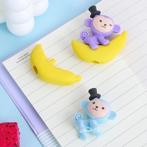 Miniatura 5 de 30 borradores de mono y plátano, mini borradores para carnaval y suministros escolares, fiesta de premios para niños