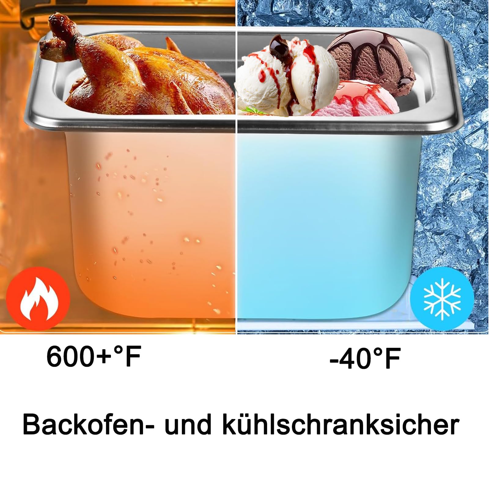 3 Contenitori In Acciaio Inox 1/9 GN | Con Coperchio 17.5x11x10cm | Resistente Al Calore Per Alimenti - Foto 12