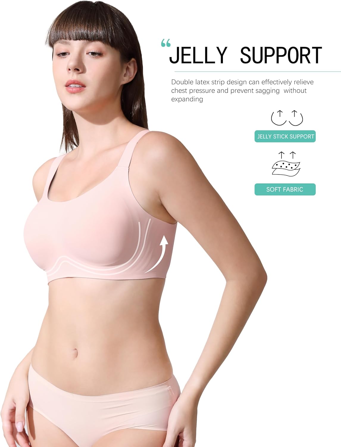 Seamless Wireless Push Up T-Shirt Bras for Women – Soft Full Coverage Bralettes with No Underwire - Image 2